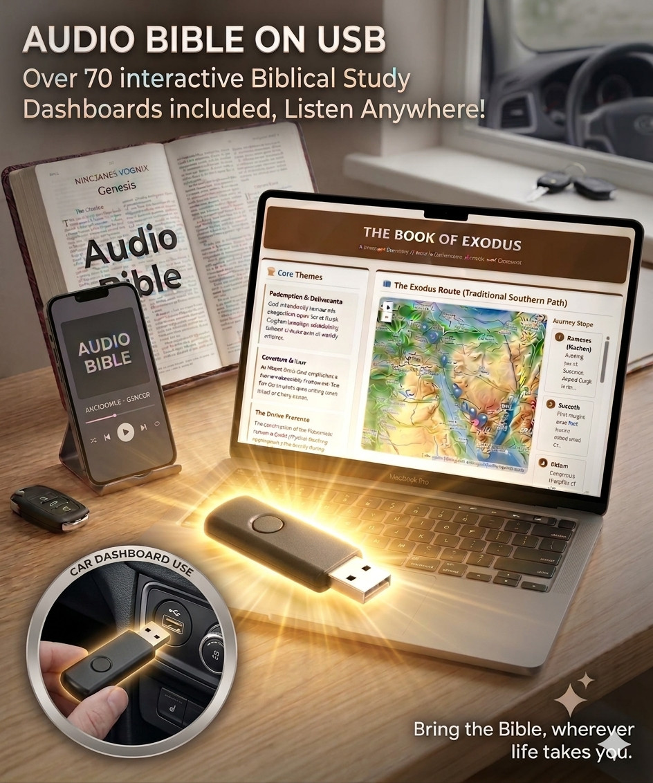 Audio Bible (King James Version) and Digital Study Guide on USB flash drive