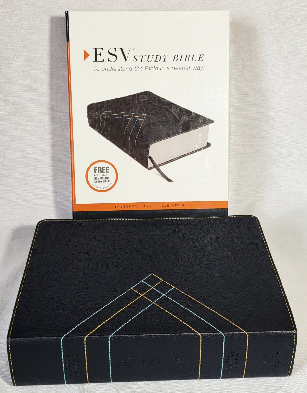 ESV Crossway Leather Study Bible New With Box