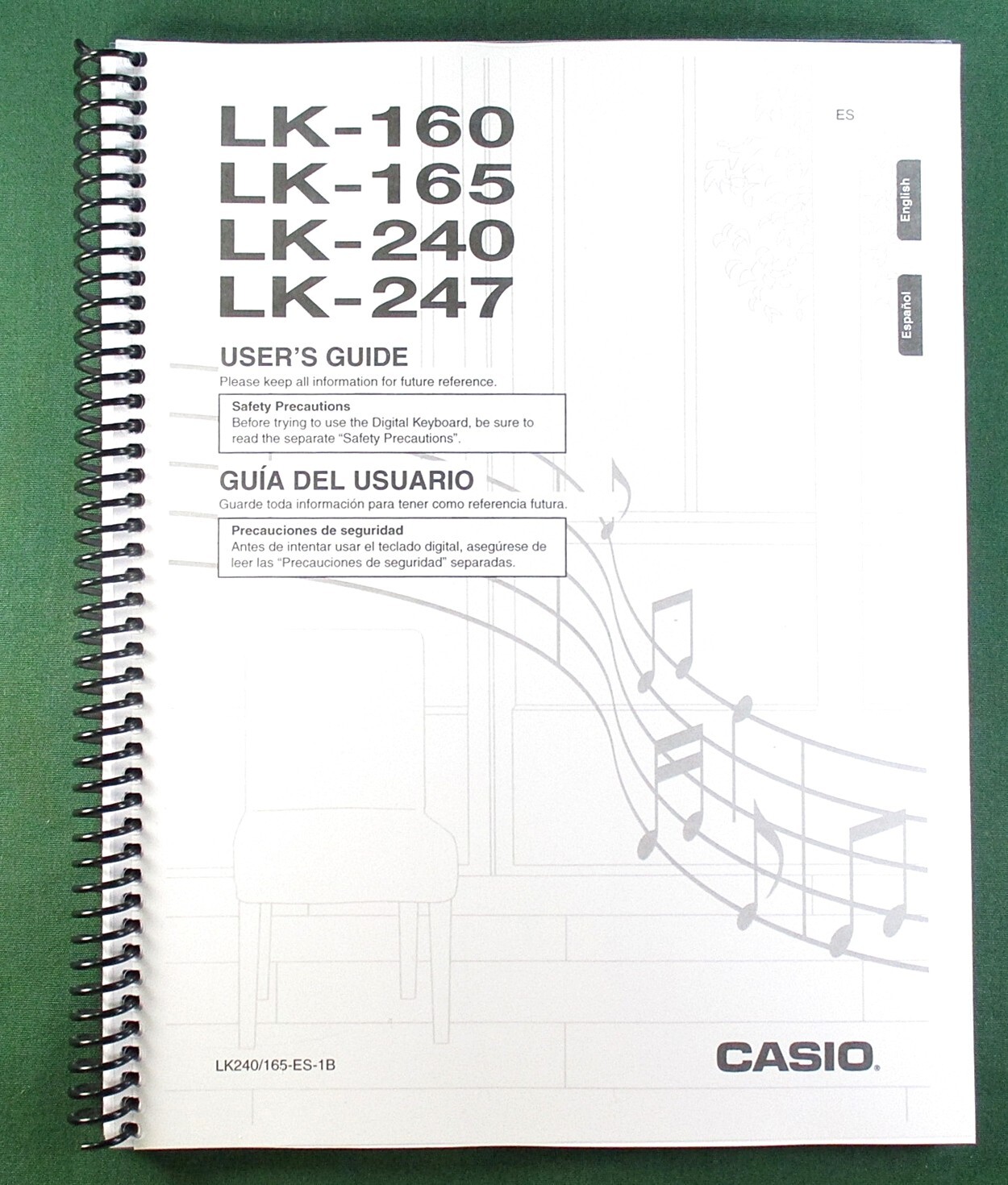 Casio LK-160 Instruction Manual: 49 Pages Coil Bound & Protective Covers!
