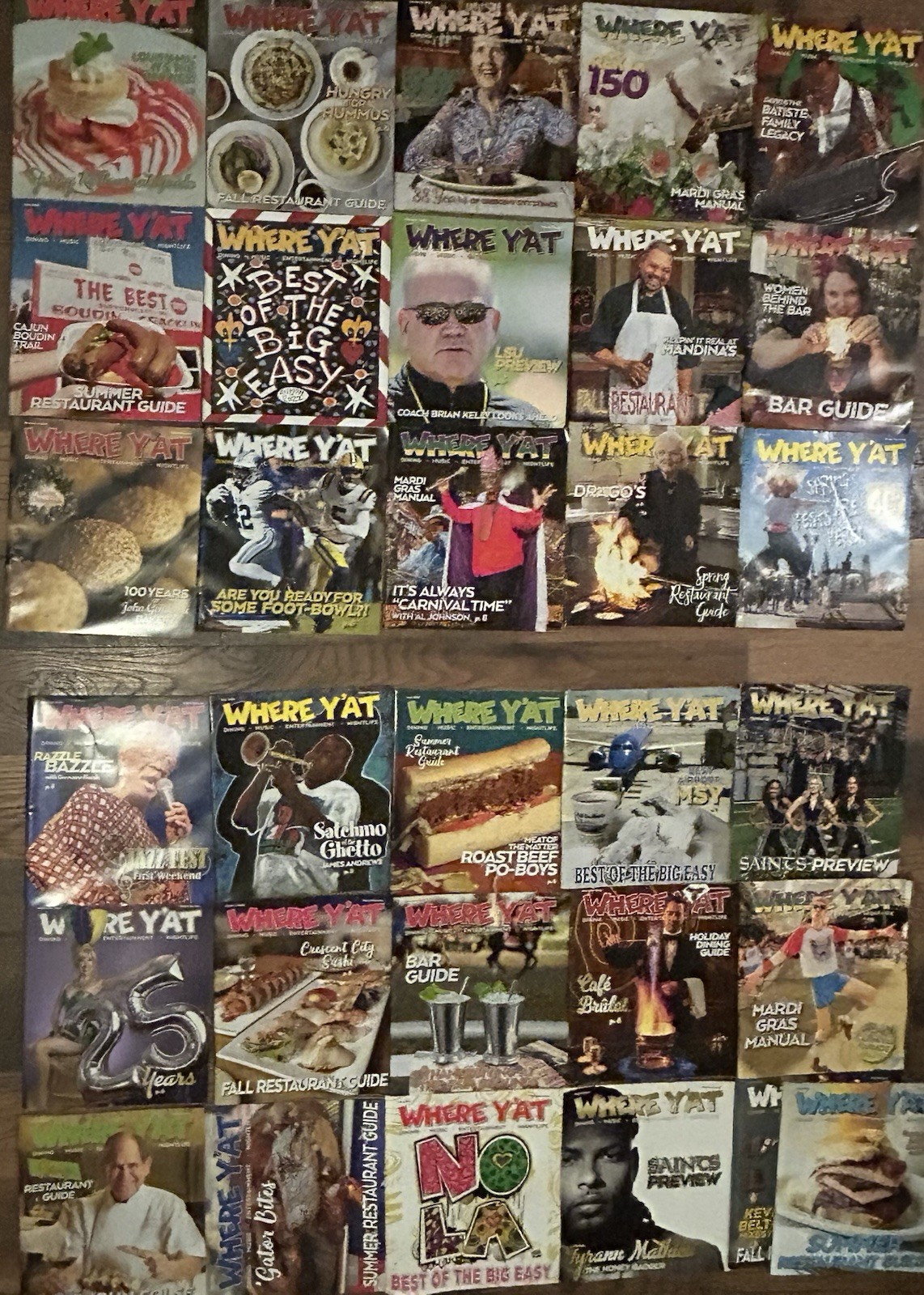 Lot of 31 Issues, WHERE Y’AT MAGAZINE, 2021-2025, New Orleans Food Music News