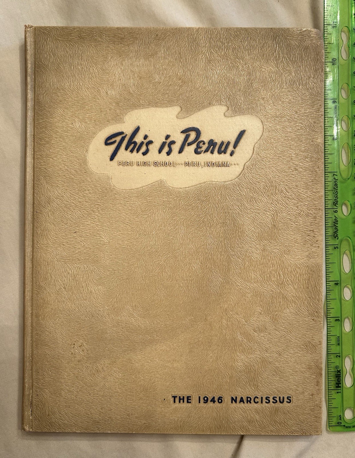 Vintage 1946 Yearbook The Narcissus Peru High School Indiana