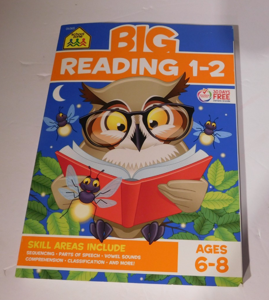 Big Reading 1-2 by School Zone – unused 320 pages ages 6-8 curriculum