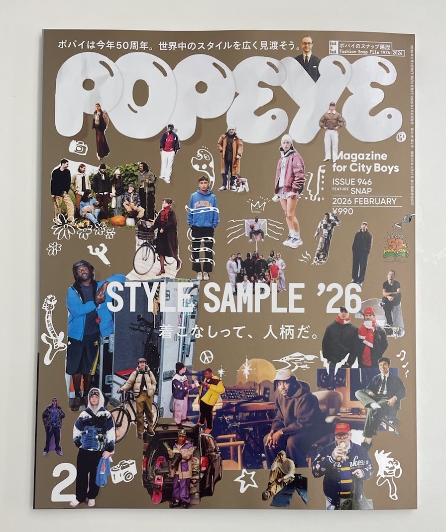 POPEYE JAPAN MEN FASHION MAGAZINE FEBRUARY 2026 STYLE SAMPLE &rsquo;26 50th anniv