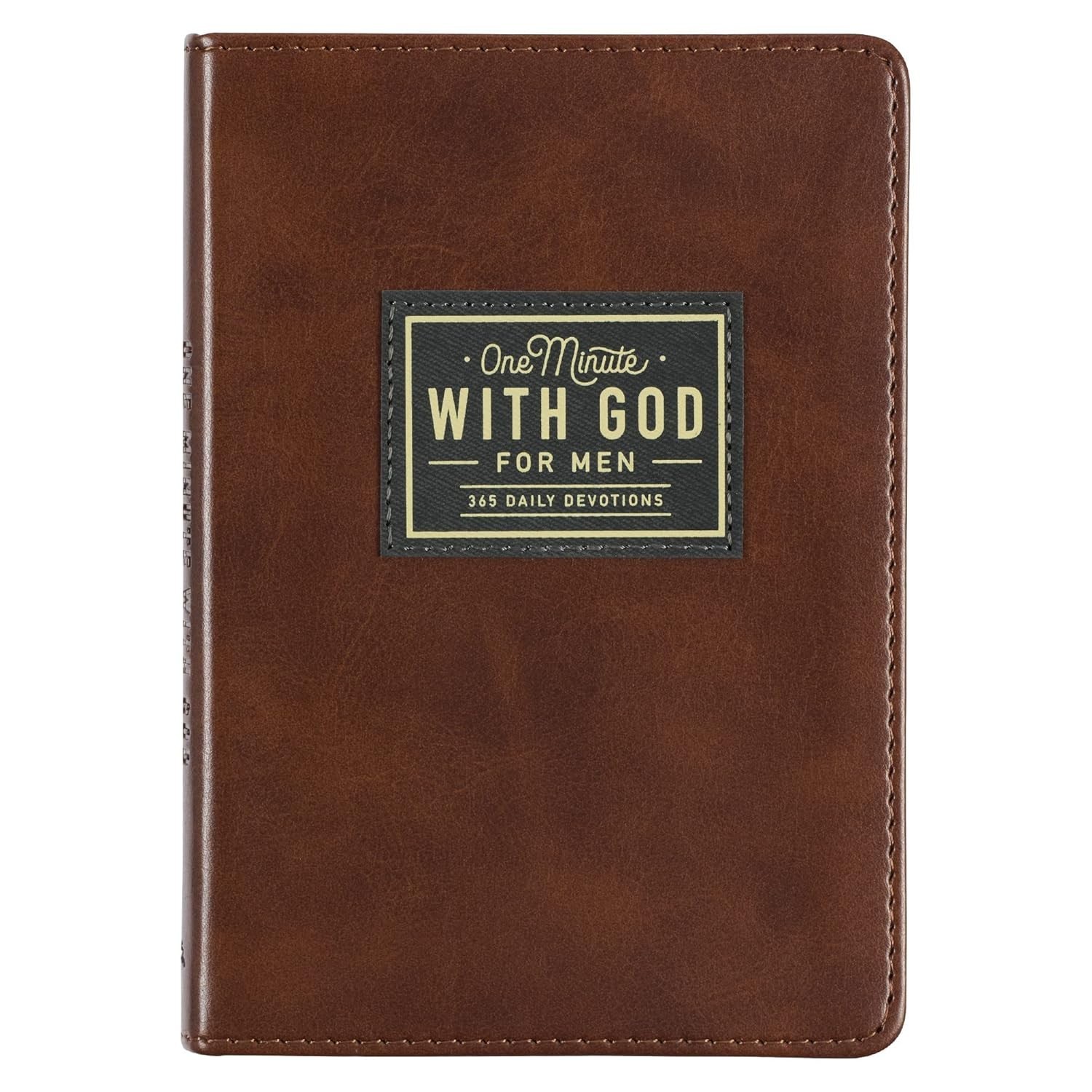One Minute with God for Men 365 Devotions Brown Faux Leather