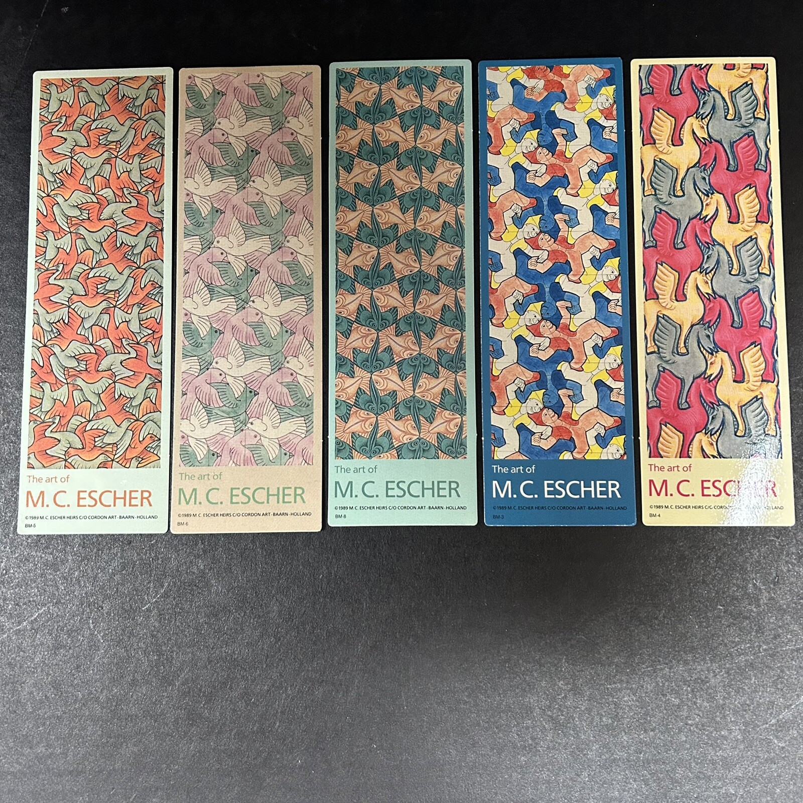 Vintage 1989 M.C. Escher Art BOOKMARKS Cordon Lot Of 5