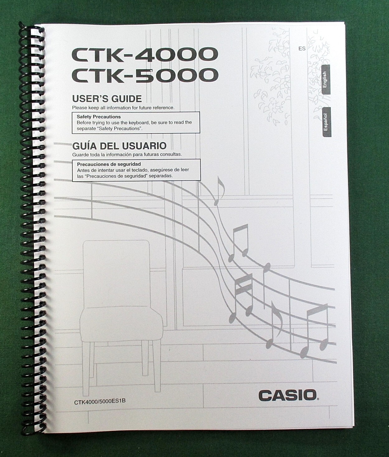 Casio CTK-5000 Instruction Manual: 80 Pages Coil Bound & Protective Covers!