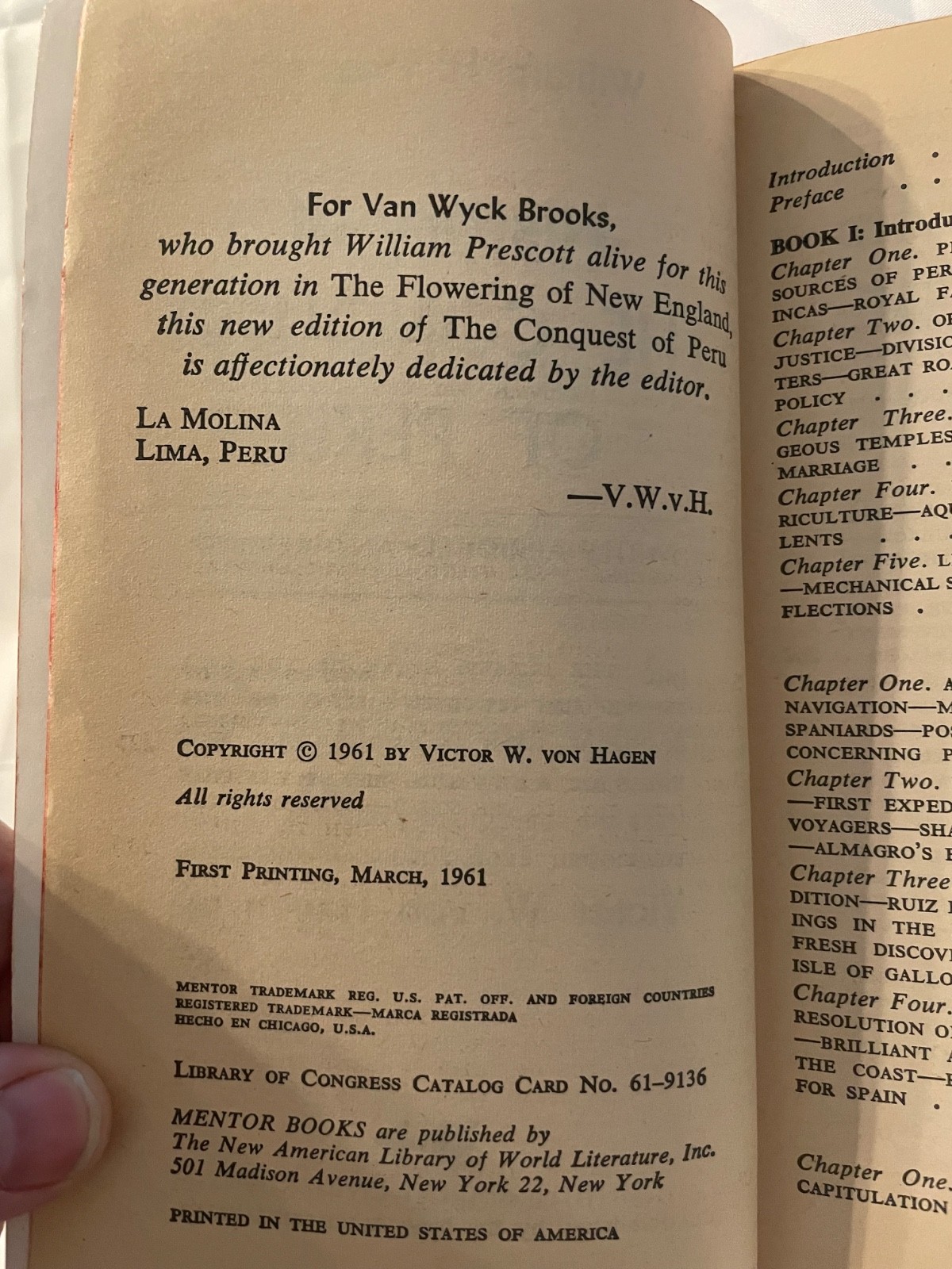 THE CONQUEST OF PERU by William H. Prescott vintage 1961 Mentor paperback