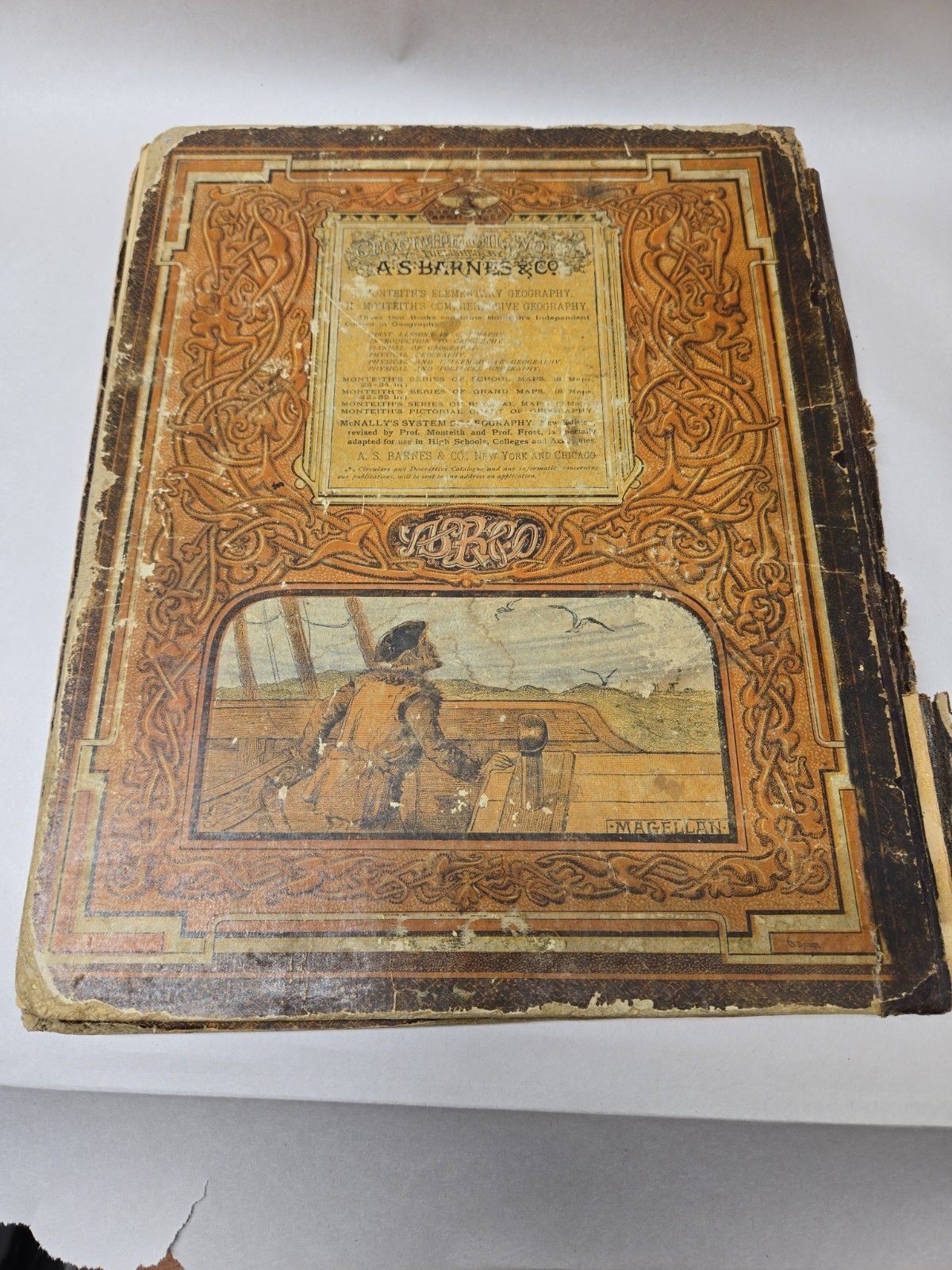 Monteith&rsquo;s Independent Course Comprehensive Geography 1882 Rare Antique Map Book