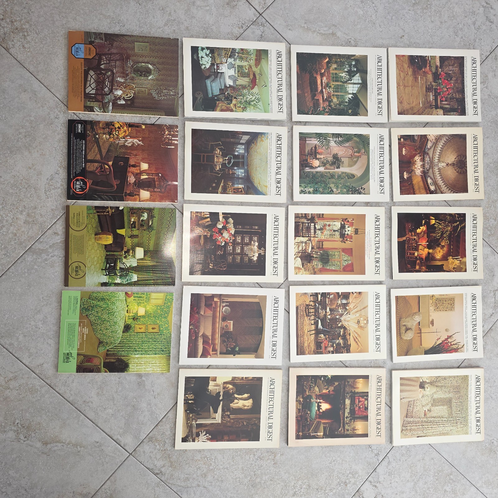 Large Lot Of 19 ARCHITECTURAL DIGEST MAGAZINES Vintage 1970&rsquo;s