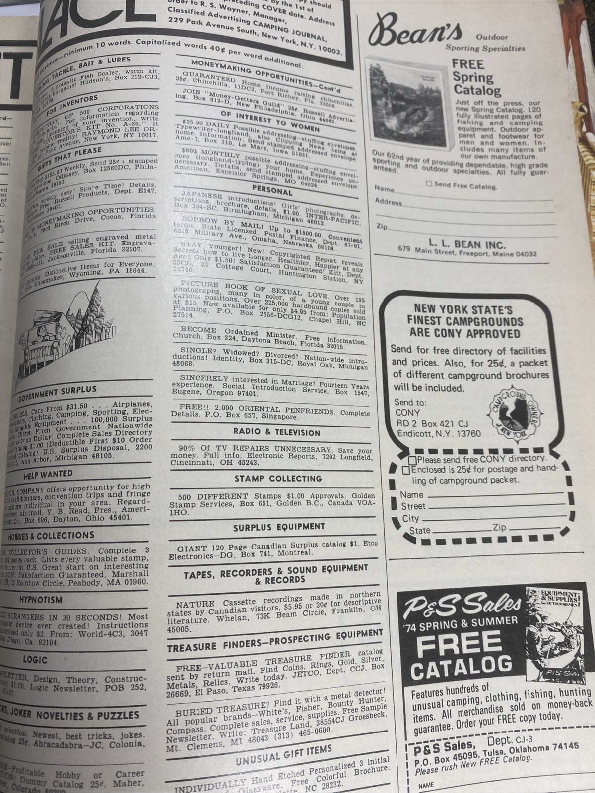 Camping Journal March 1974 Buyer&rsquo;s Guide Outdoor Recreation Magazine