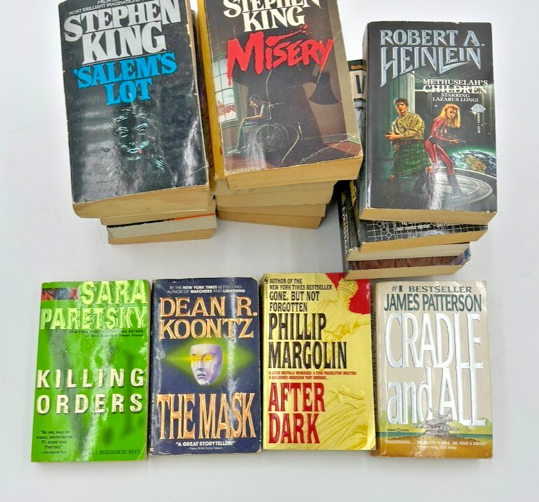 Lot of 10 Random Mystery Thriller Suspense Books – Paperback Fiction Mix