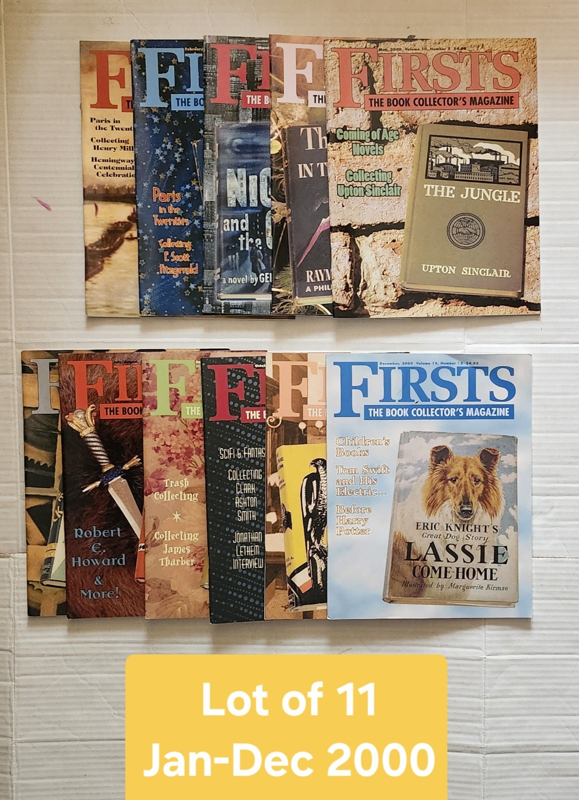 Firsts The Book Collector&rsquo;s Magazine Jan-Dec 2000 Complete Set Of 11 Vintage