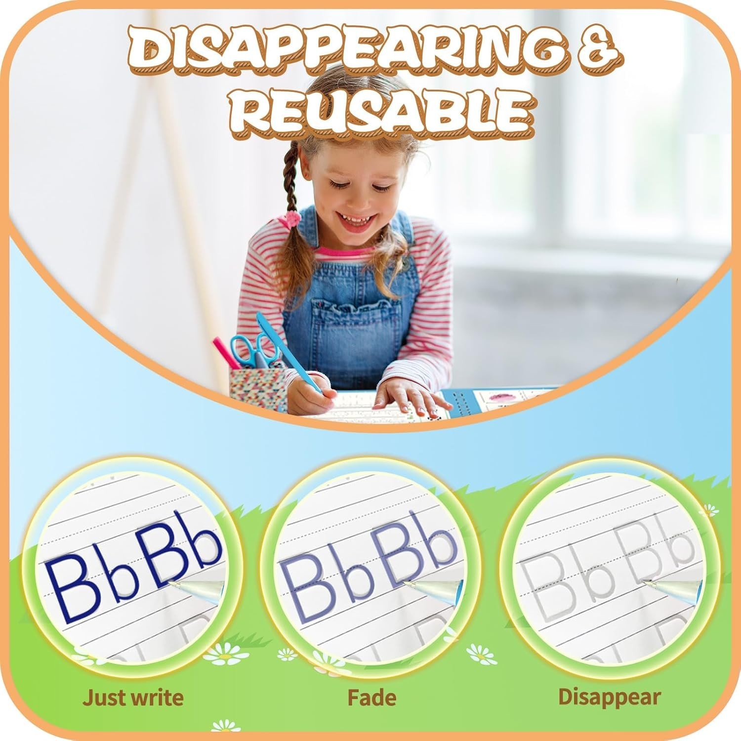 Magic Practice Copybook Set – 5 Reusable Books for Kids Age 3-8, Calligraphy Joy
