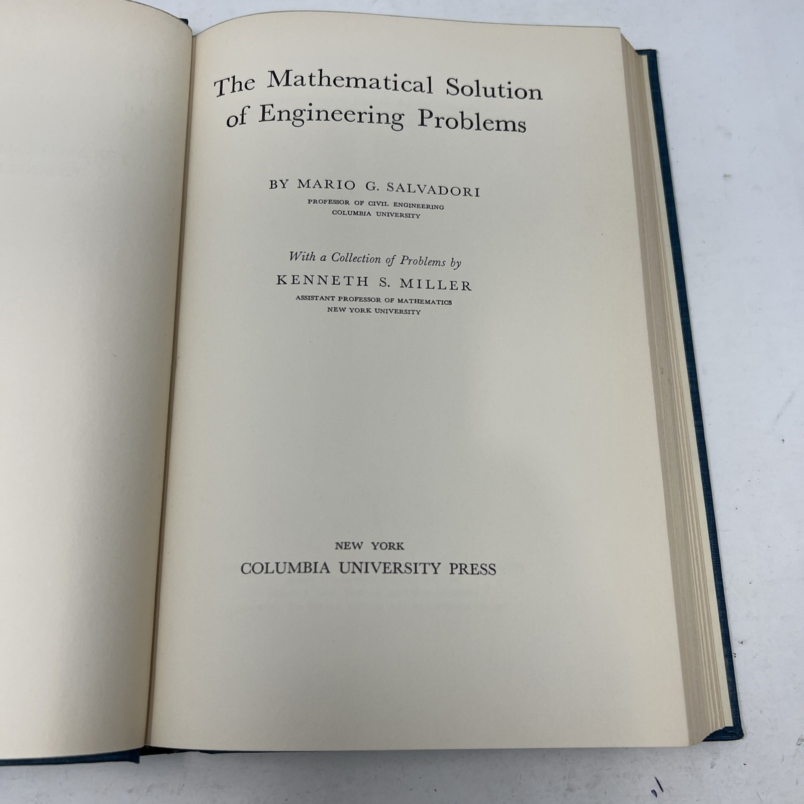 Mathematical Solution of Engineering Problems by Mario G. Salvadori