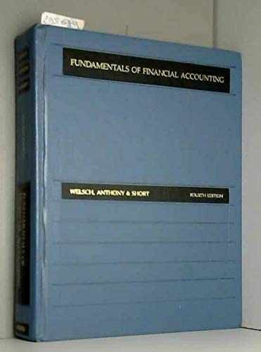 Fundamentals of financial accounting – Hardcover, by Welsch Glenn A – Very Good