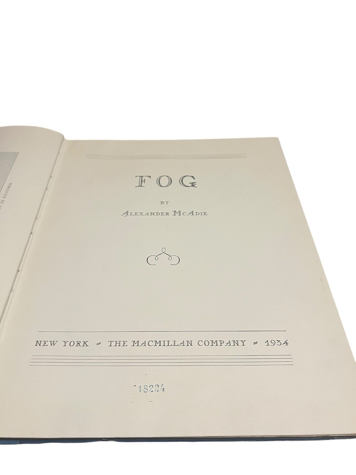 FOG, 1934,Alexander McADIE,Photographic Illustrations Hardcover