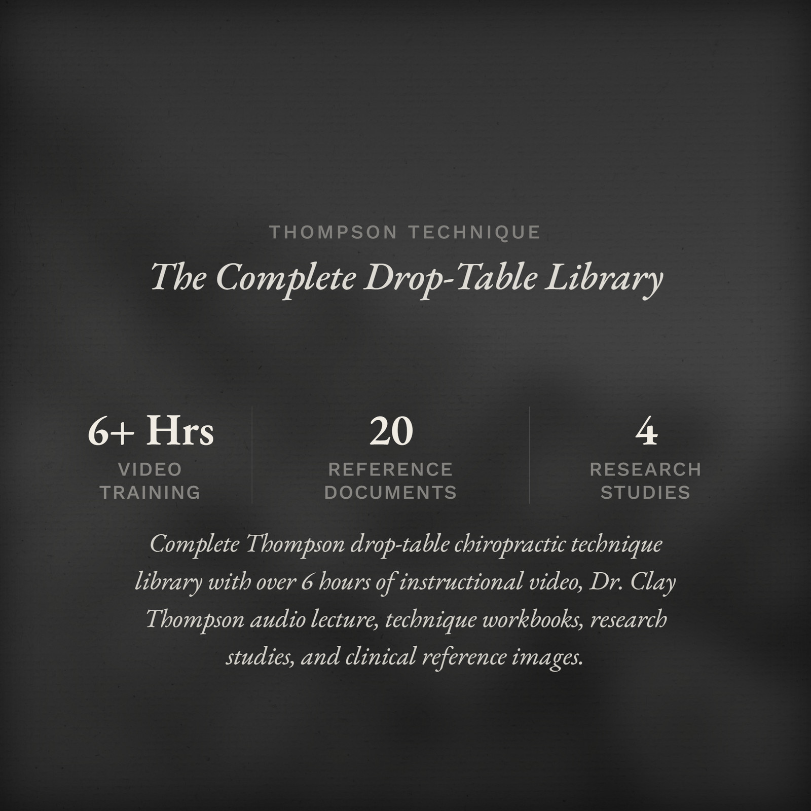 Thompson Chiropractic Technique – Spine Adjusting Seminar – DVD Set