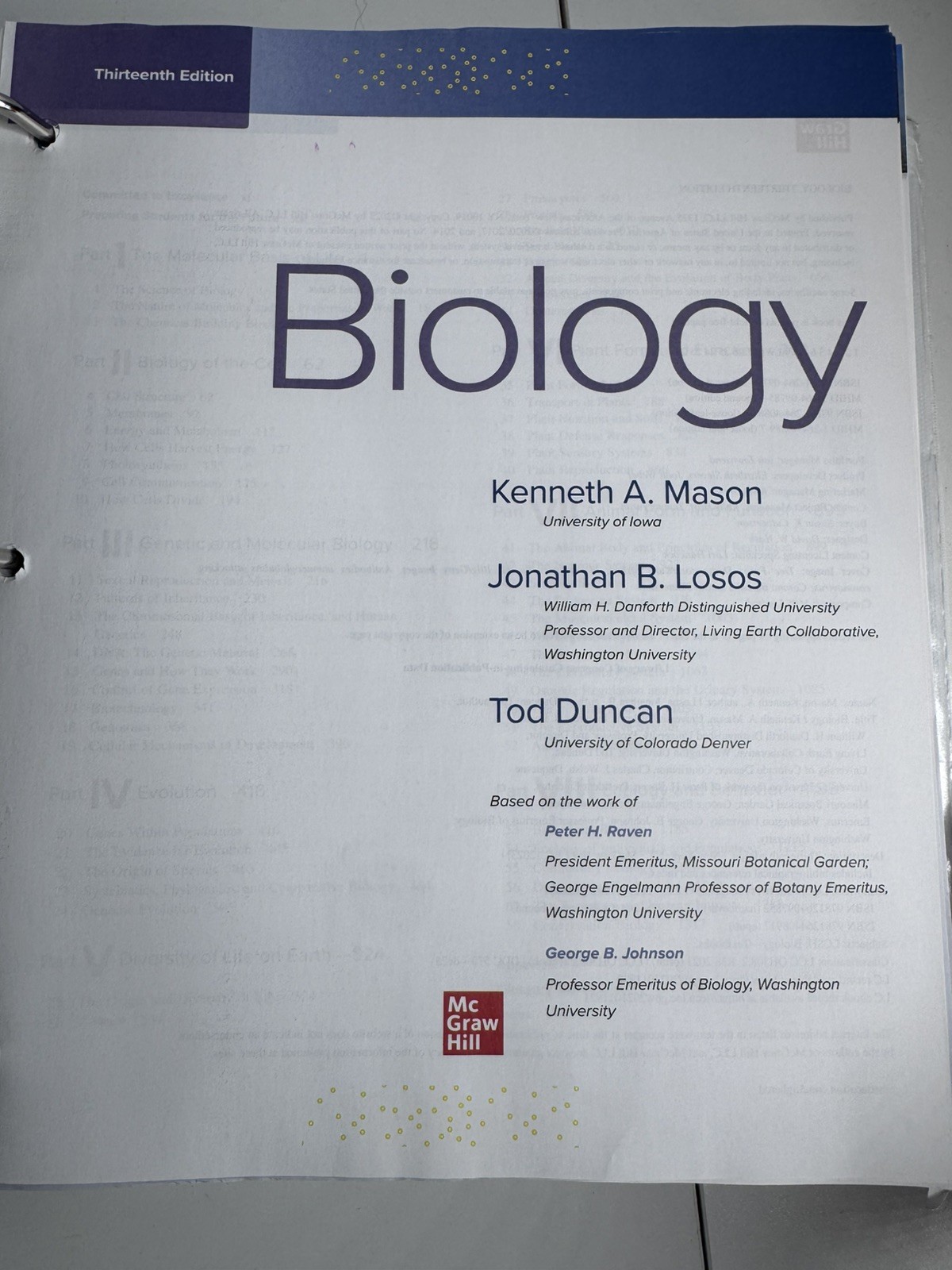 Biology By raven Loose Leaf for Biology – 13th Edition
