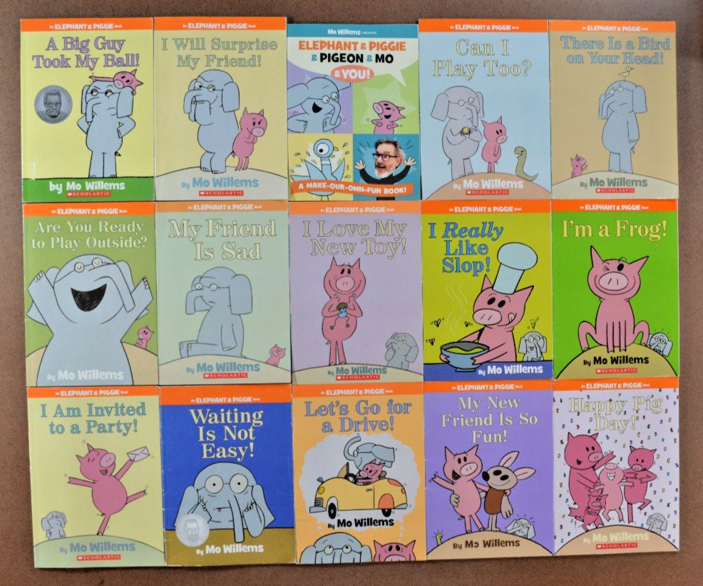 Lot of 15 Elephant & Piggie Picture Books by Mo Willems Pigeon Pig Bus Cookie M1