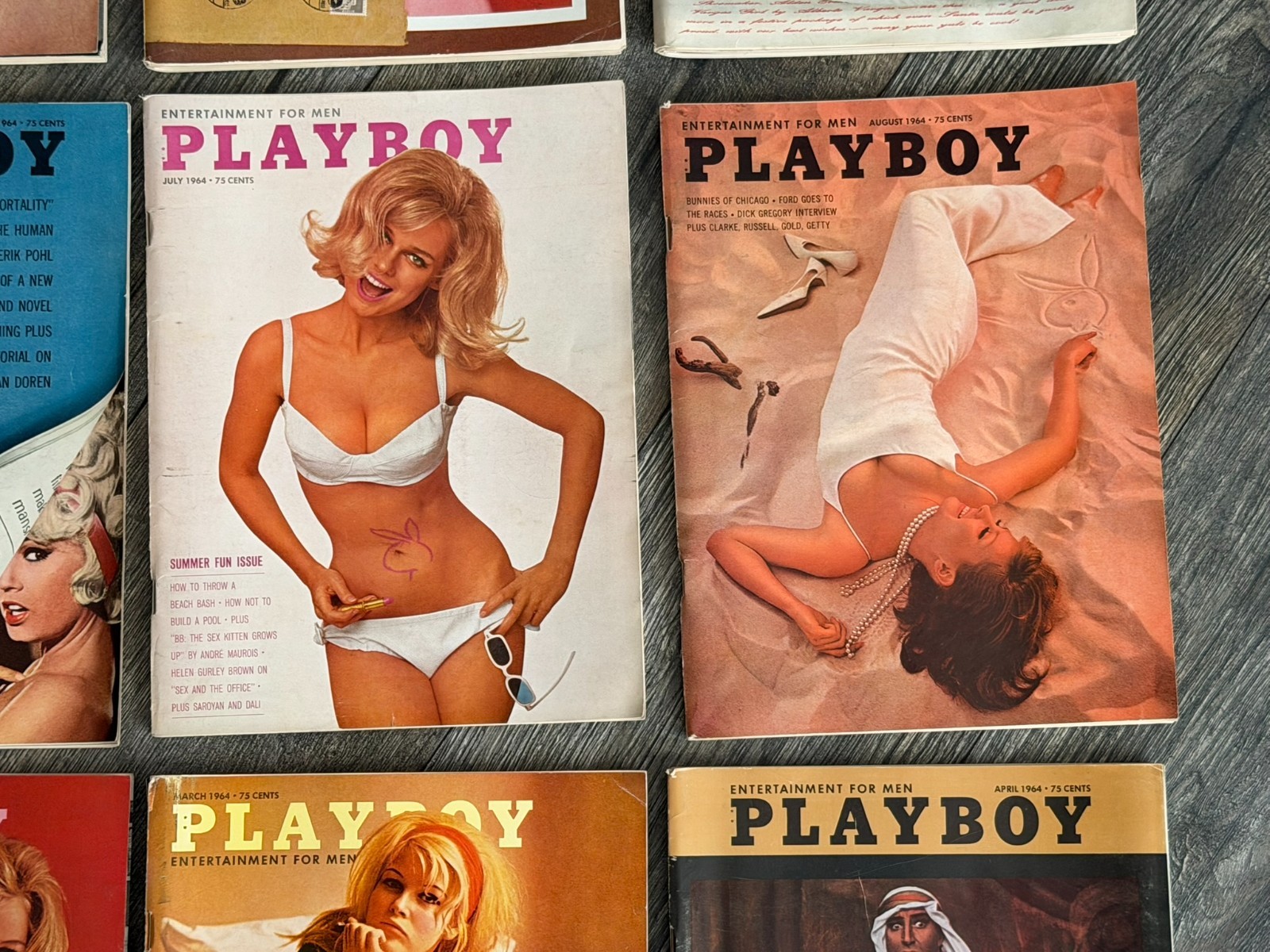 PLAYBOY MAGAZINE 1964 12pc Lot Set Hot Girl Sexy Babe Blonde Brunette Lingerie