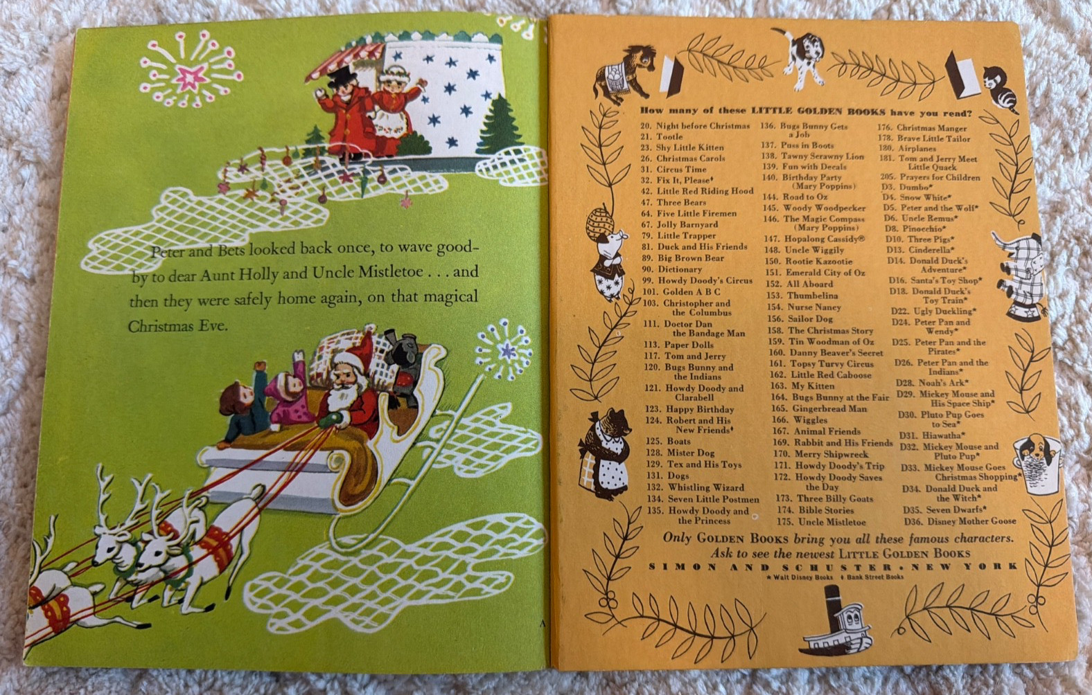 Rare Vintage A Little Golden Book Uncle Mistletoe .25 175 1953 “A” #4299