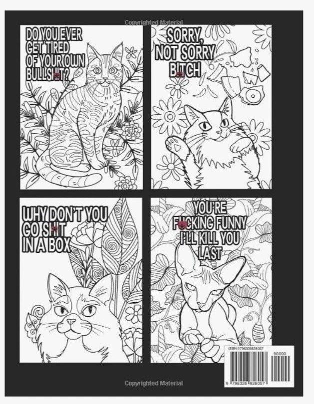 Swearing Cats Coloring Book Funny Kitty Memes for Adults Cat Kitten