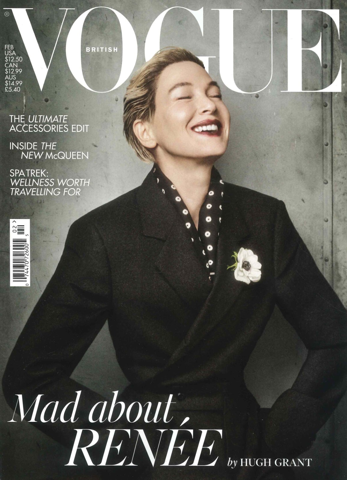 UK Vogue Magazine: Renée Zellweger, Bridget Jones, Sam Nivola, Fashion, Feb 2025
