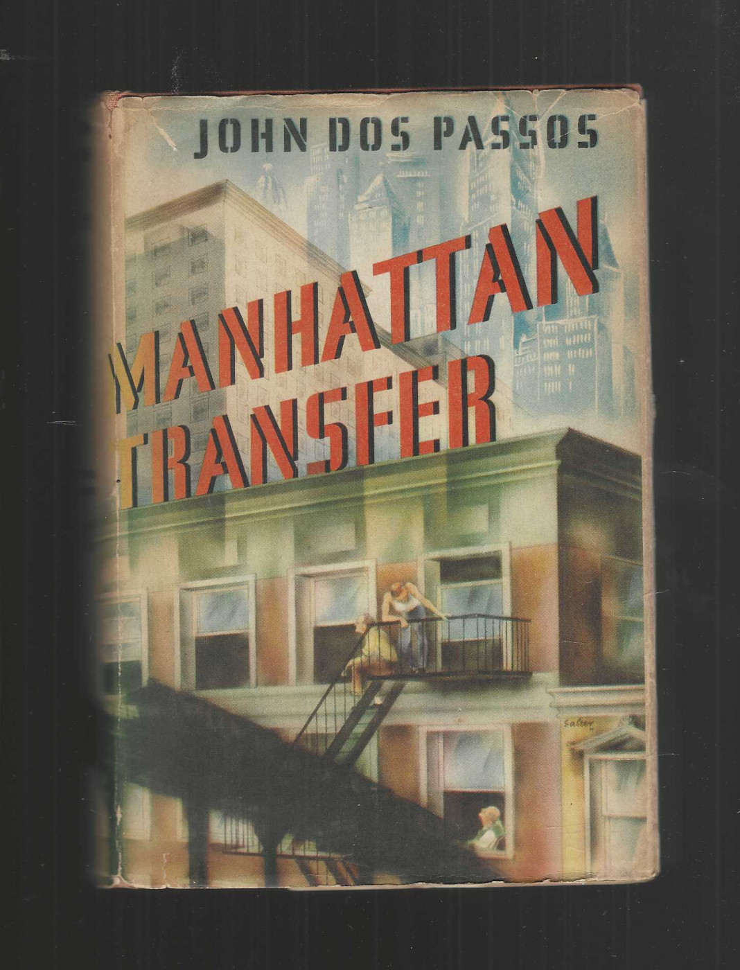John Dos Passos 1943 Manhattan Transfer HC/DJ Dustjacket w/ George Salter Art VG