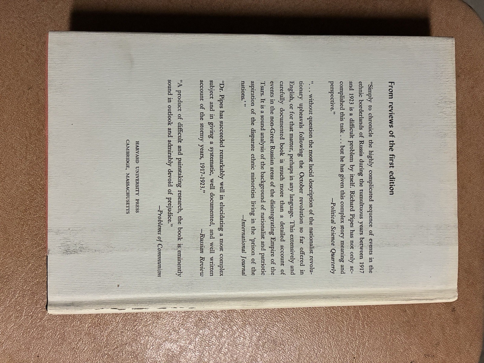 Richard PIPES / Formation of the Soviet Union Communism and Nationalism 1964