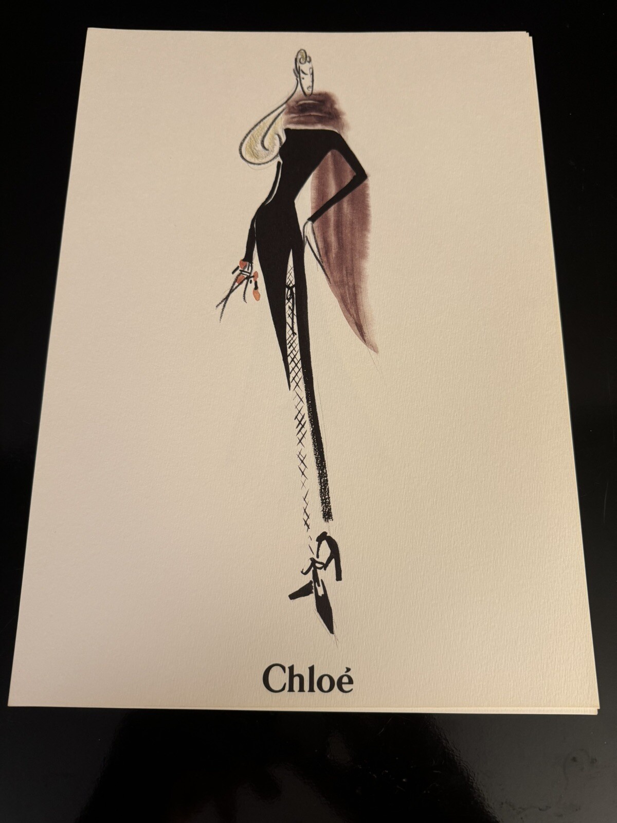 Chloe Runway Fashion Show Folder 1992 Winter 4 Art Illustrations RARE