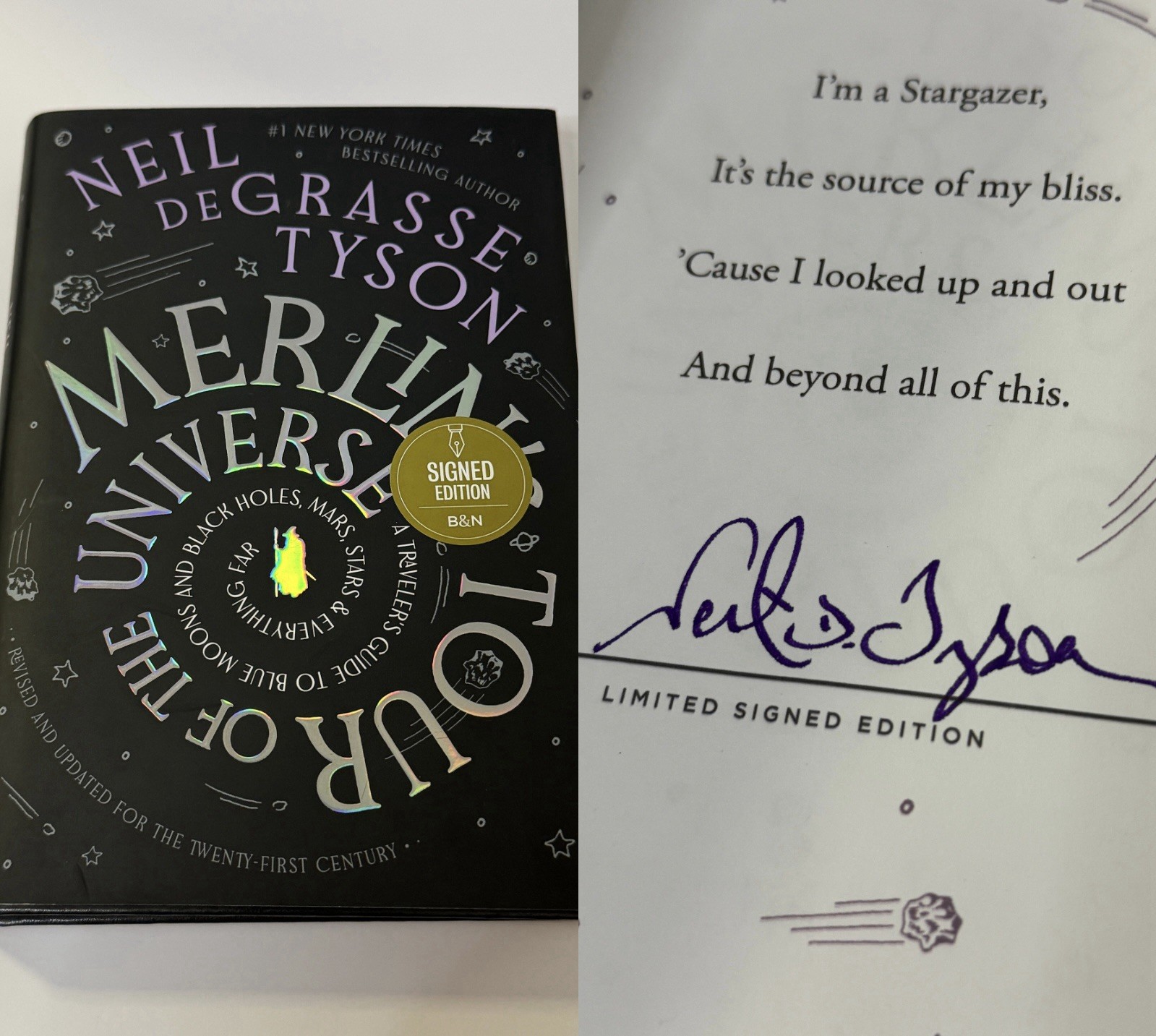 Neil deGrasse Tyson Signed Merlin&rsquo;s Tour of the Universe Autographed 1st Ed Book