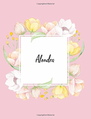 Alondra: 110 Ruled Pages 55 Sheets 8.5×11 Inches Water Color Pink Blossom De…