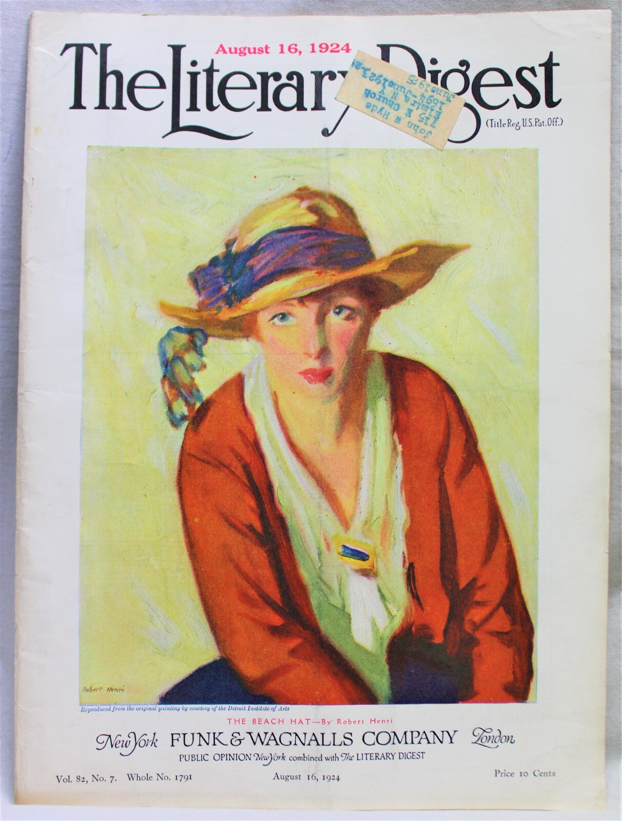THE LITERARY DIGEST MAGAZINE 16 AUGUST 1924 NEWS GENERAL INTEREST STORIES