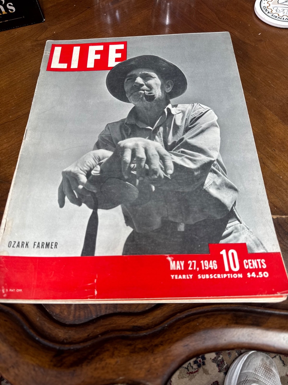 Life magazine, May 27 1947 Ozark farmer excellent condition