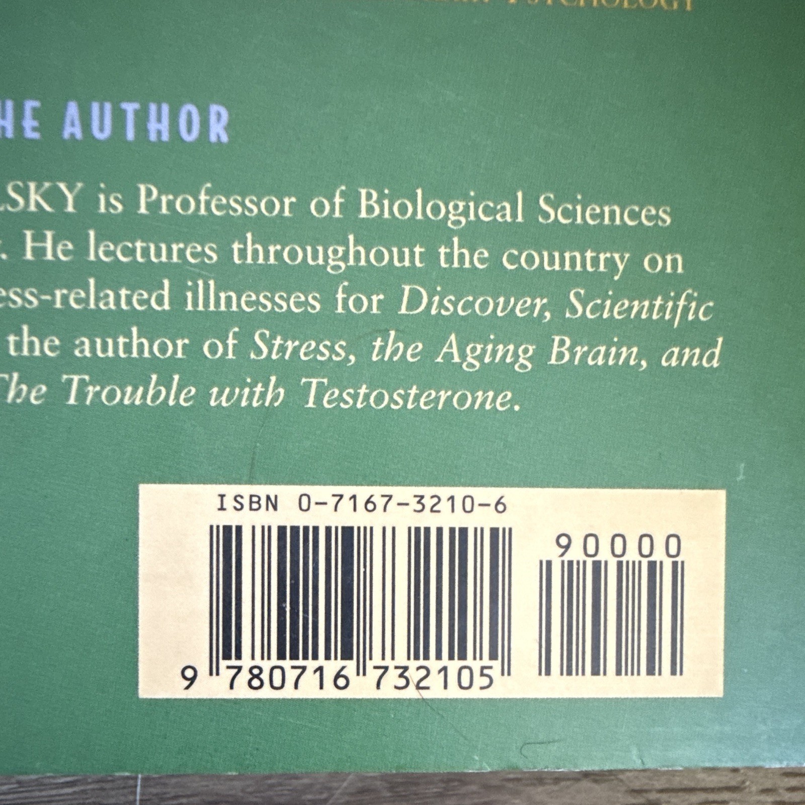 Robert M. Sapolsky Why Zebras Don&rsquo;t Get Ulcers TPB 1998 Freeman 2nd Rev