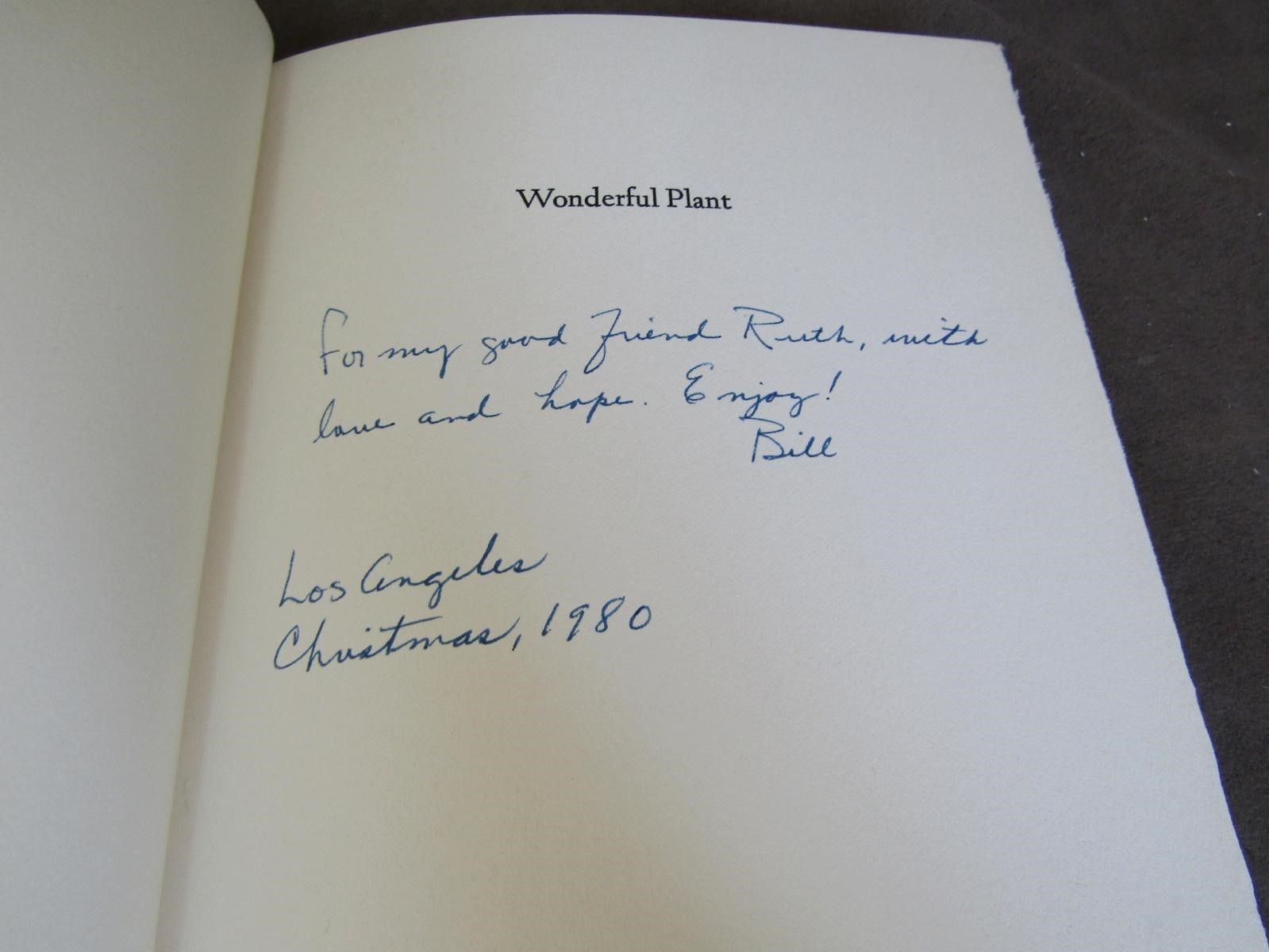 1980 twice signed – WONDERFUL PLANT – William Goyen – Palaemon Press ch922
