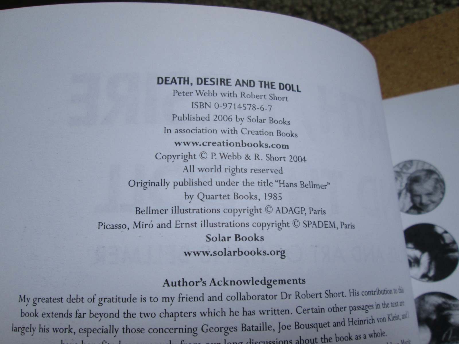 Peter Webb pb Death, Desire & the Doll: The Life and Art of Hans Bellmer
