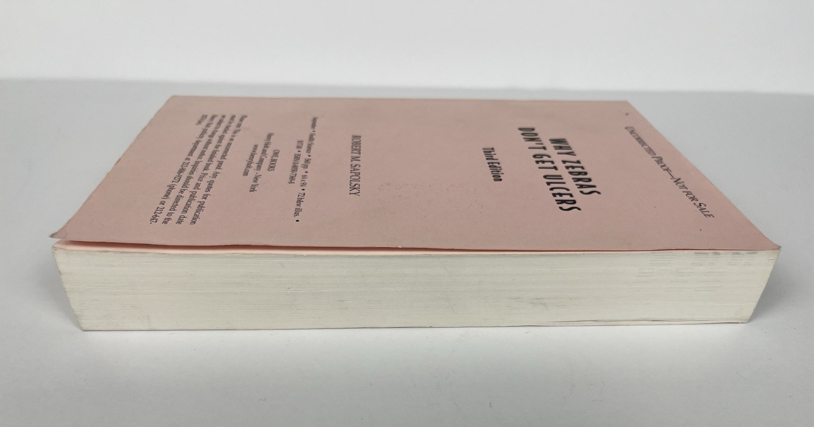 Uncorrected Proof Robert M. Sapolsky Why Zebras Don&rsquo;t Get Ulcers Third Edition