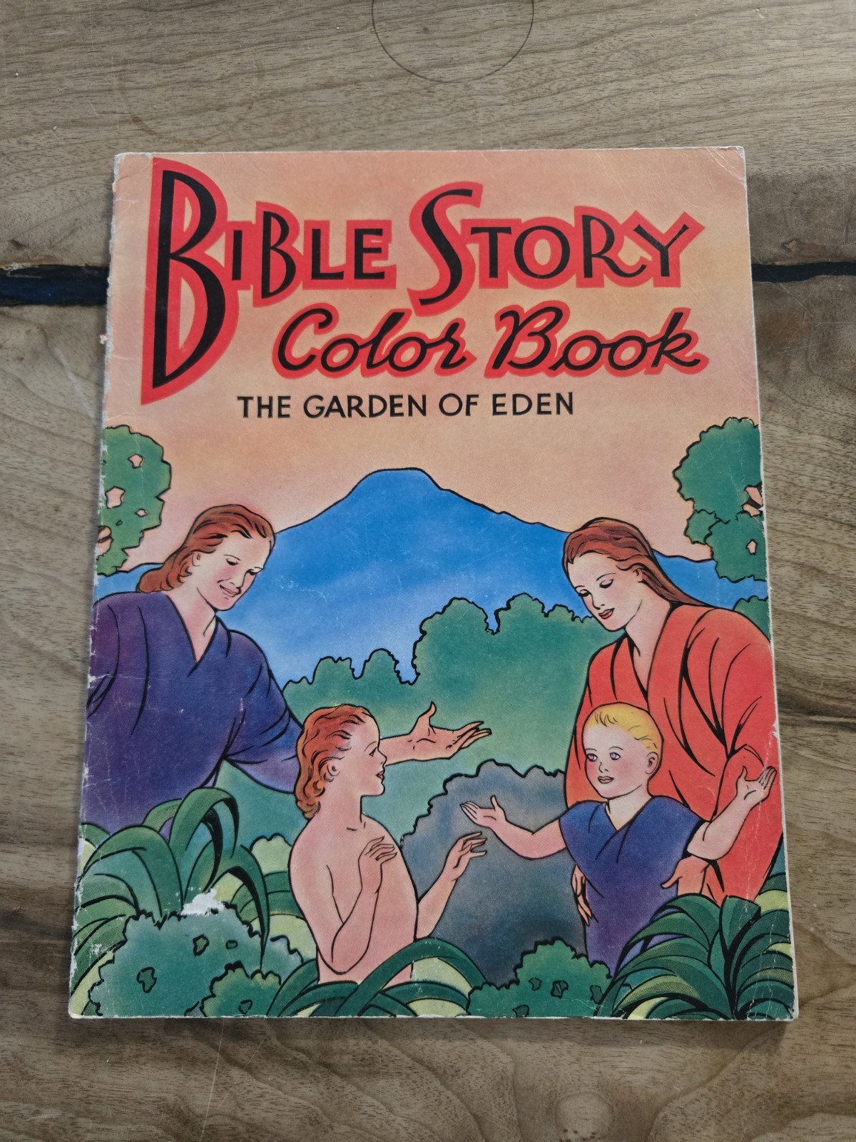 Vintage Bible Story Color Book The Garden Of Eden 1947 Stamps Zondervan Coloring