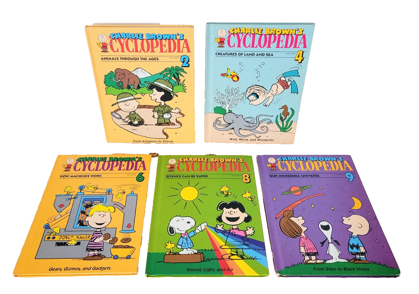 Vintage 1990 Charlie Brown&rsquo;s &lsquo;Cyclopedia HCs Lot of 5: Books 2 4 6 8 9