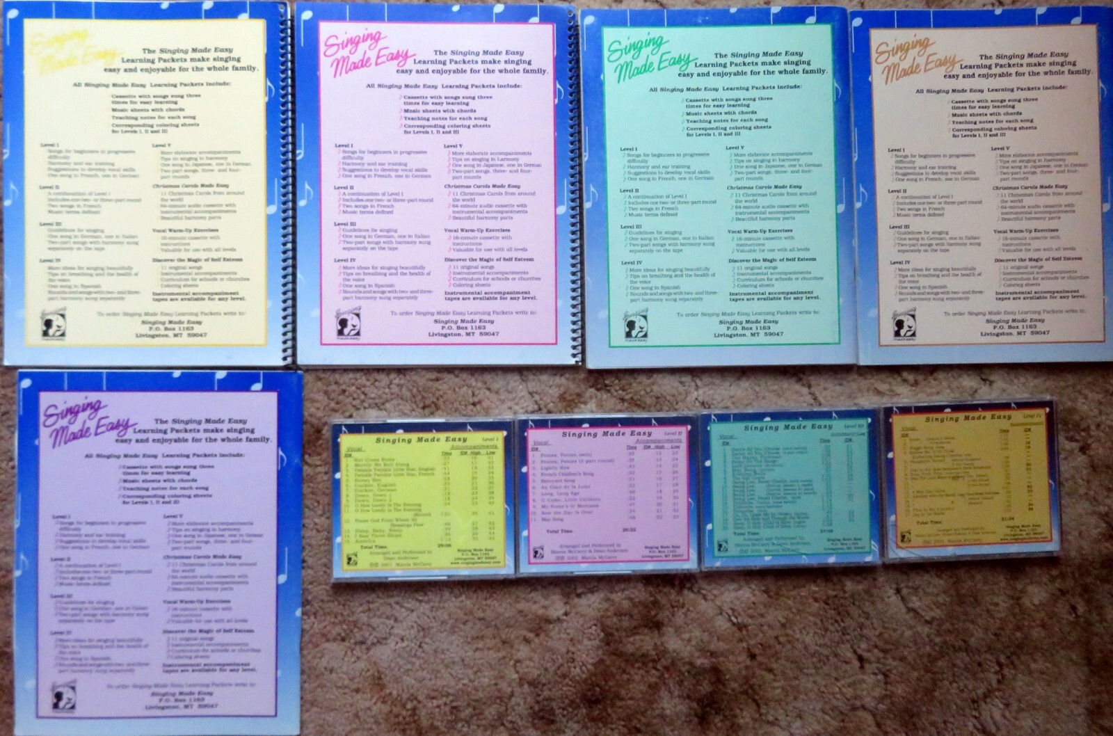SINGING MADE EASY – Level 1-5 Workbooks, Level 1-4 CDs