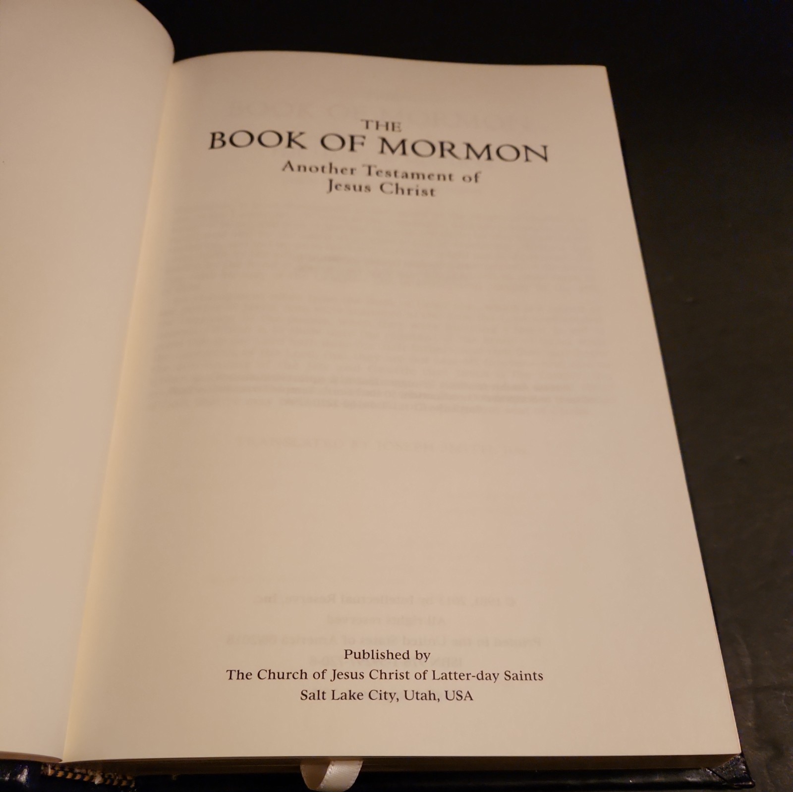 2015 BOOK OF MORMON black LEATHER BOUND HARDCOVER, BRAND NEW WITH BOX.