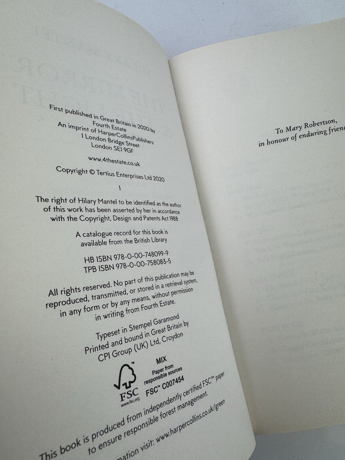 The Mirror & the Light Signed by author Limited Edition  MANTEL, Hilary 2020 1st