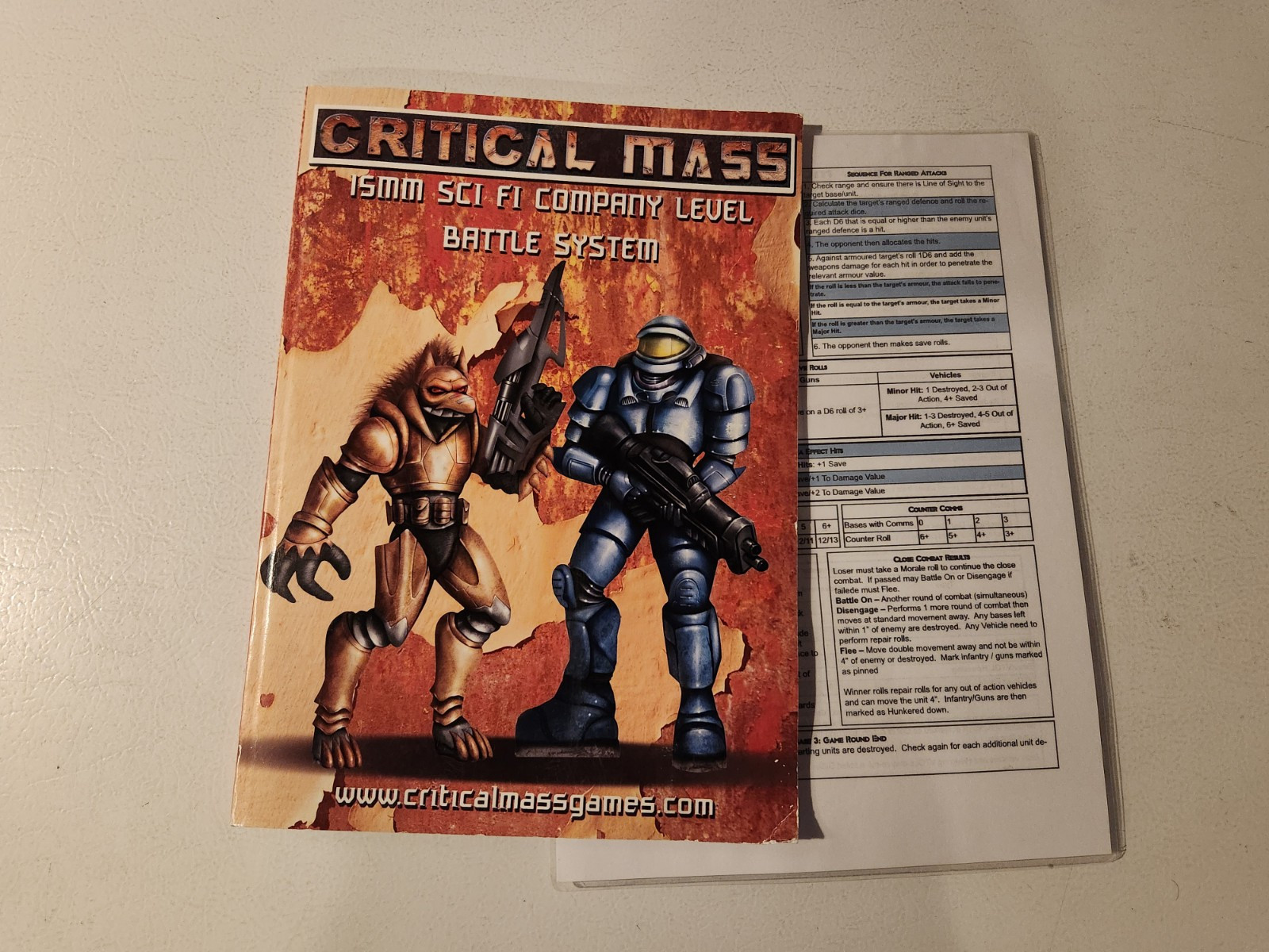 Critical Mass 15mm Sci Fi Company Level Battle System SC Book 2011
