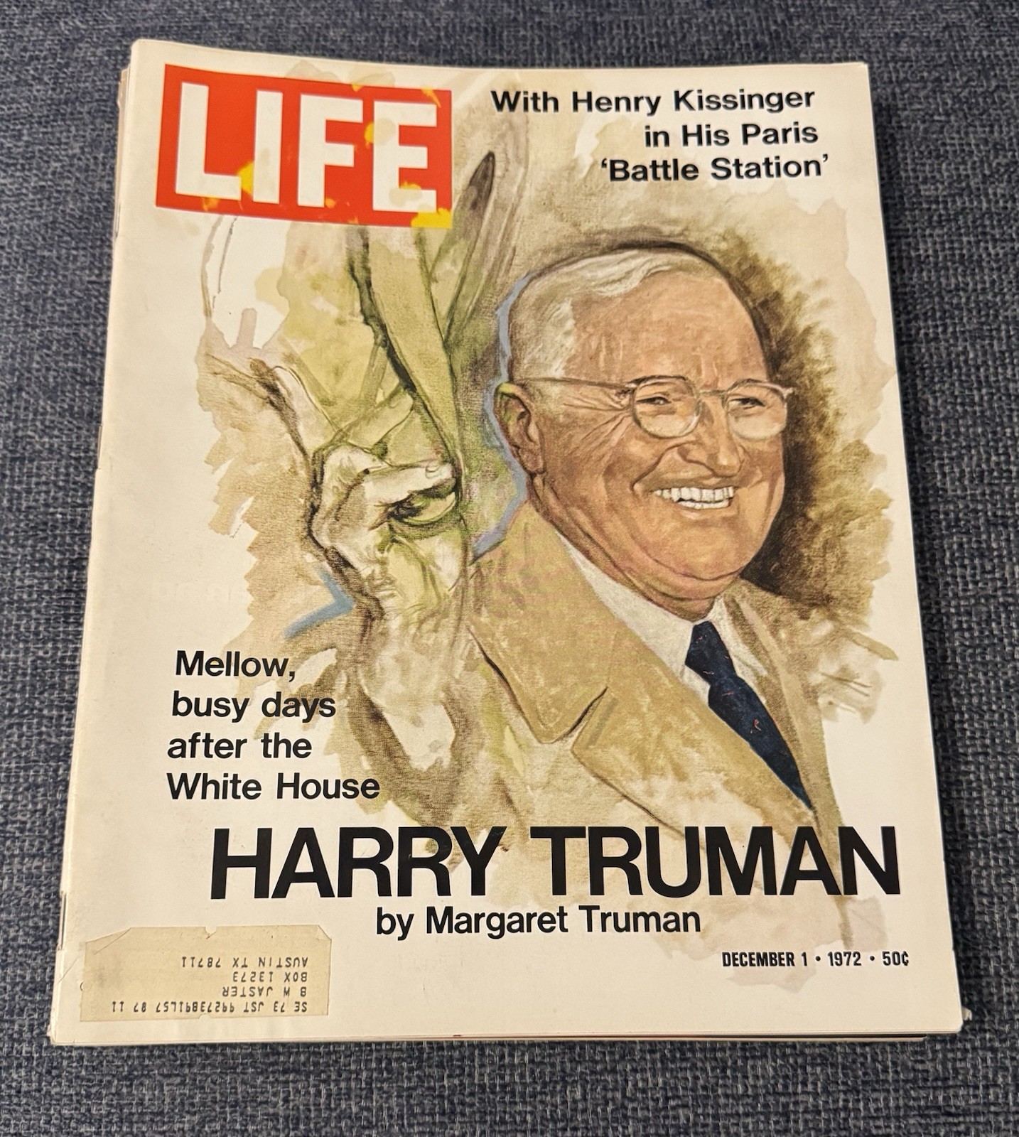 1972 Life Magazine: Harry Truman/Henry Kissinger in His Paris Battle Station