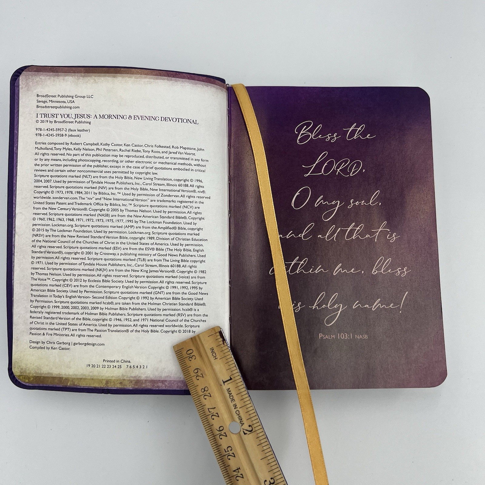 Morning and Evening Devotional « I Trust You Jesus » 736 Pages Purple Leather