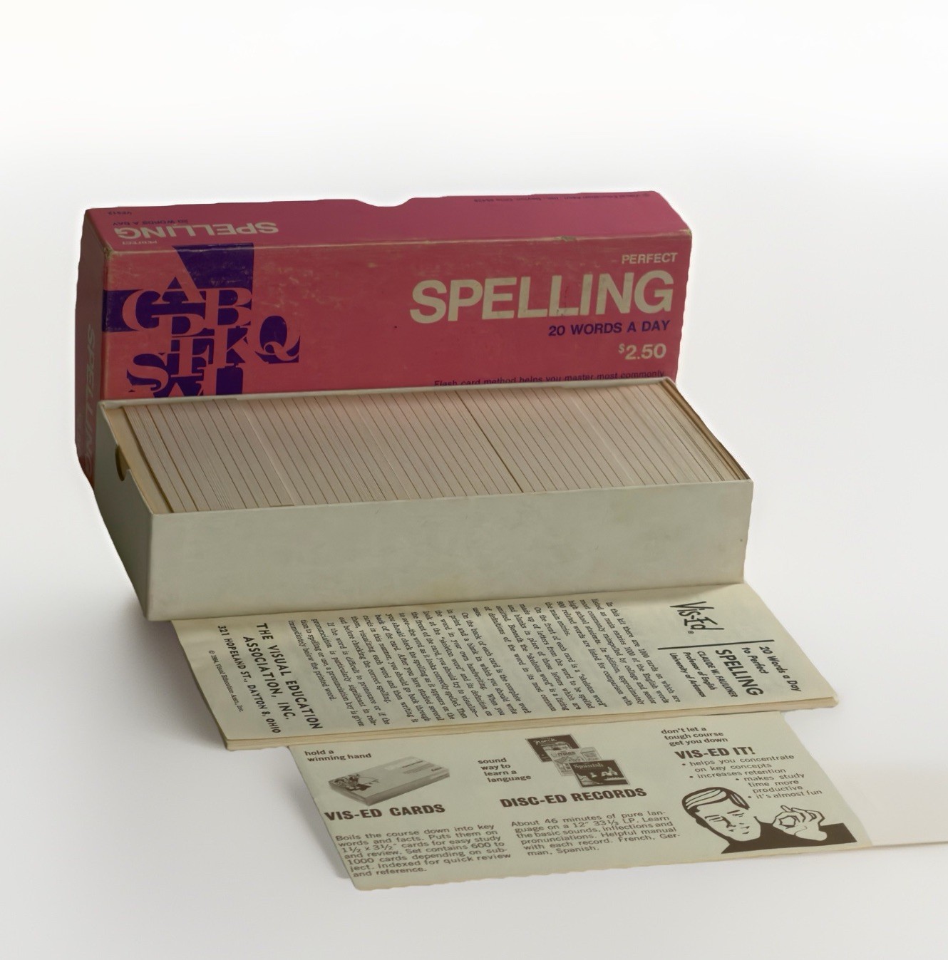 1964 Flash Cards 20 Words A Day To Perfect Spelling Visual Education US Made NOS