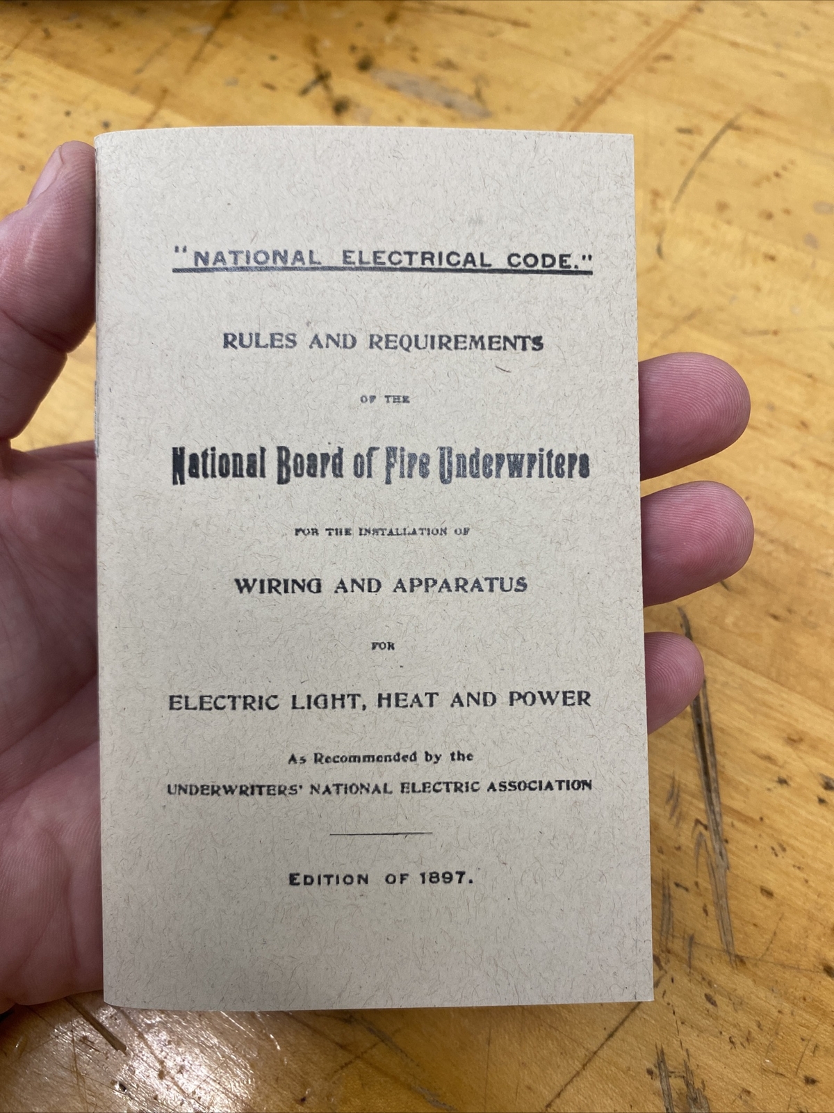 1897 National Electrical Code REPRINT Wiring NFPA IBEW NBFU « GRADUATION GIFT »