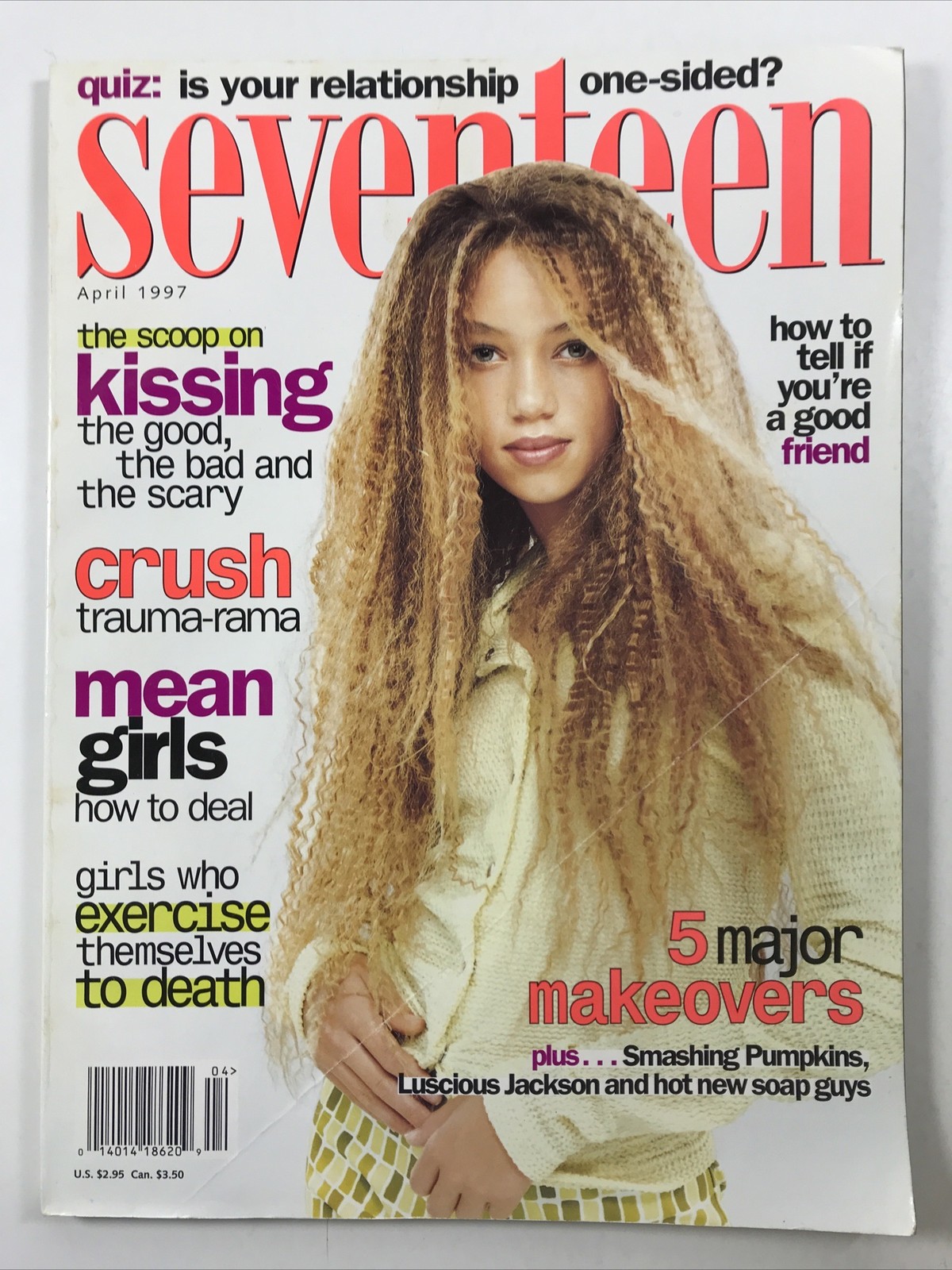 SEVENTEEN magazine April 1997-Fashion makeup hair makeovers Thania NO LABEL