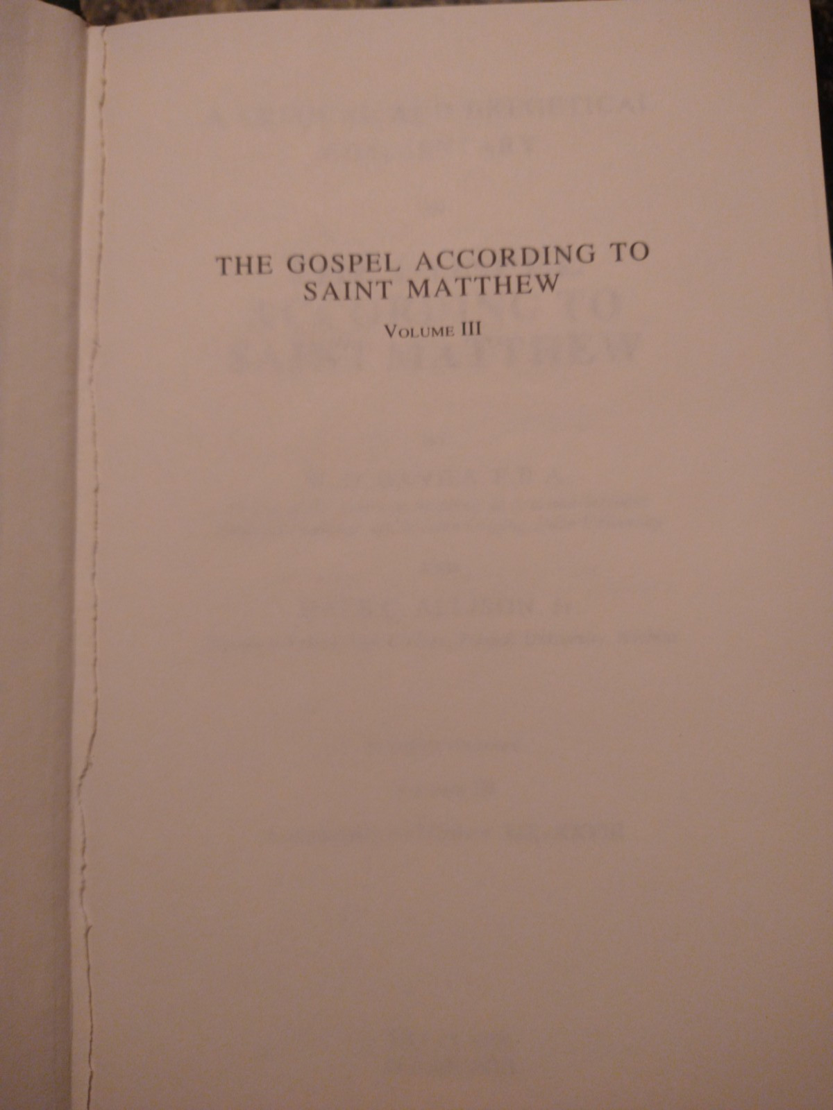 ICC on Matthew, by Davies & Allison, 3 Volume Set, Hardcover with Mylar Covers